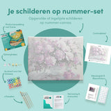 Paint by Numbers Pink Flowers on Table