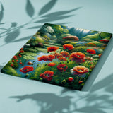 Paint by Numbers Relaxing Lake with Red Flowers