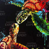 Paint by Numbers Turtles Coloured