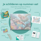 Paint by Numbers Turtles with Fish in the Sea