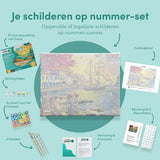 Paint by Numbers Ship at Town in the Sea