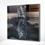 Paint by Numbers Reflecting Tiger in the Water