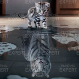 Paint by Numbers Reflecting Tiger in the Water