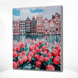 Paint by Numbers City with Flowers