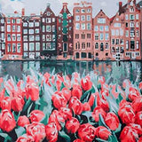 Paint by Numbers City with Flowers