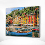 Paint by Numbers Town with Boat
