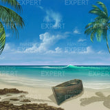Paint by Numbers Beach with Boat and Sea