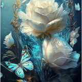 Paint by Numbers Timeless White Flowers