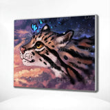 Paint by Numbers Tiger with Blue Butterfly
