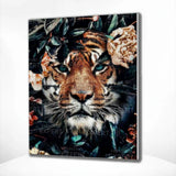 Diamond Painting Tiger with Flowers