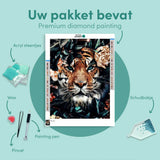 Diamond Painting Tiger with Flowers