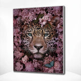 Paint by Numbers Tiger surrounded by Flowers