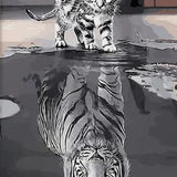Paint by Numbers Tigers Mirror Image