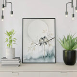 Painting on Number Two birds under the moon Japan