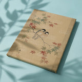 Painting on Number Two birds between maple leaves (autumn) Japan