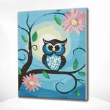 Paint by Numbers Owl with Flowers