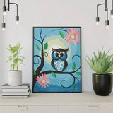 Paint by Numbers Owl with Flowers