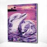 Paint by Numbers Dolphins in Love