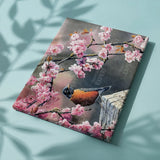 Paint by Numbers Bird with Pink Flowers