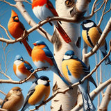 Paint by Numbers Birds in a Tree Full of Life