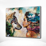 Paint by Numbers Woman and Wolf