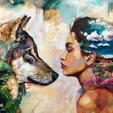 Paint by Numbers Woman and Wolf