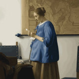 Paint by Numbers Woman in Blue Reads a Letter