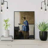 Paint by Numbers Woman in Blue Reads a Letter