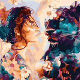 Paint by Numbers Woman with Leopard