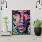 Paint by Numbers Woman with Pink Colours