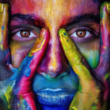 Paint by Numbers Woman with Paint Splatters