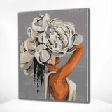 Paint by Numbers Woman with White Flower