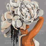 Paint by Numbers Woman with White Flower