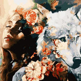 Paint by Numbers Woman with Wolf