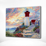 Paint by Numbers Lighthouse Sunset