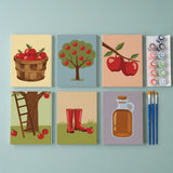 Walk through the apple orchard - Paint by Numbers Mini Set of 6