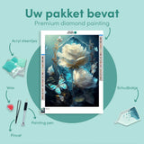 Diamond Painting White Flowers