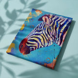 Paint by Numbers Zebra with Blue Background