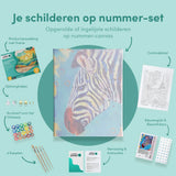Paint by Numbers Zebra with Blue Background