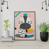 Paint by Numbers Zebra with Hat