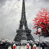 Paint by Numbers Black White Paris with Flowers
