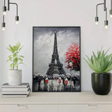 Paint by Numbers Black White Paris with Flowers