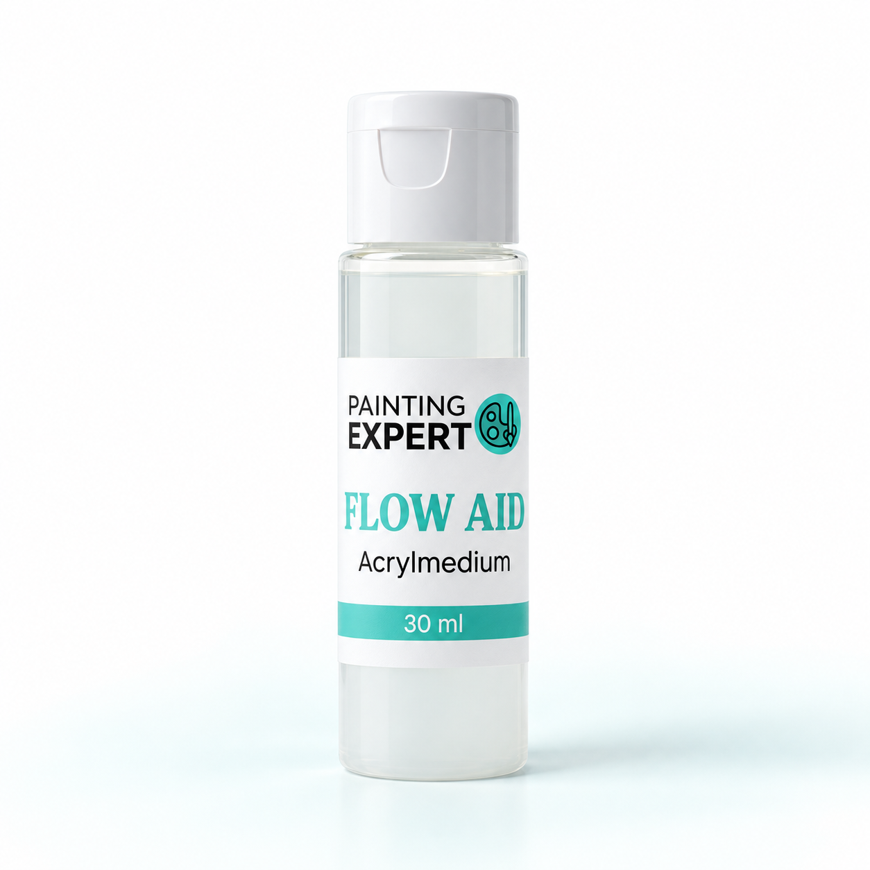 Painting by Numbers Expert Flow Aid acrylmedium in een flesje van 30 ml met witte klapdop.