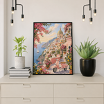 Schilderen op nummer Amalfi als kleurrijke wanddecoratie