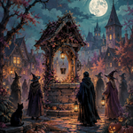 Schilderen op nummer Bijeenkomst bij de oude bron – Halloween