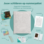 Inhoud van het schilderen-op-nummerpakket Brouwen bij kaarslicht