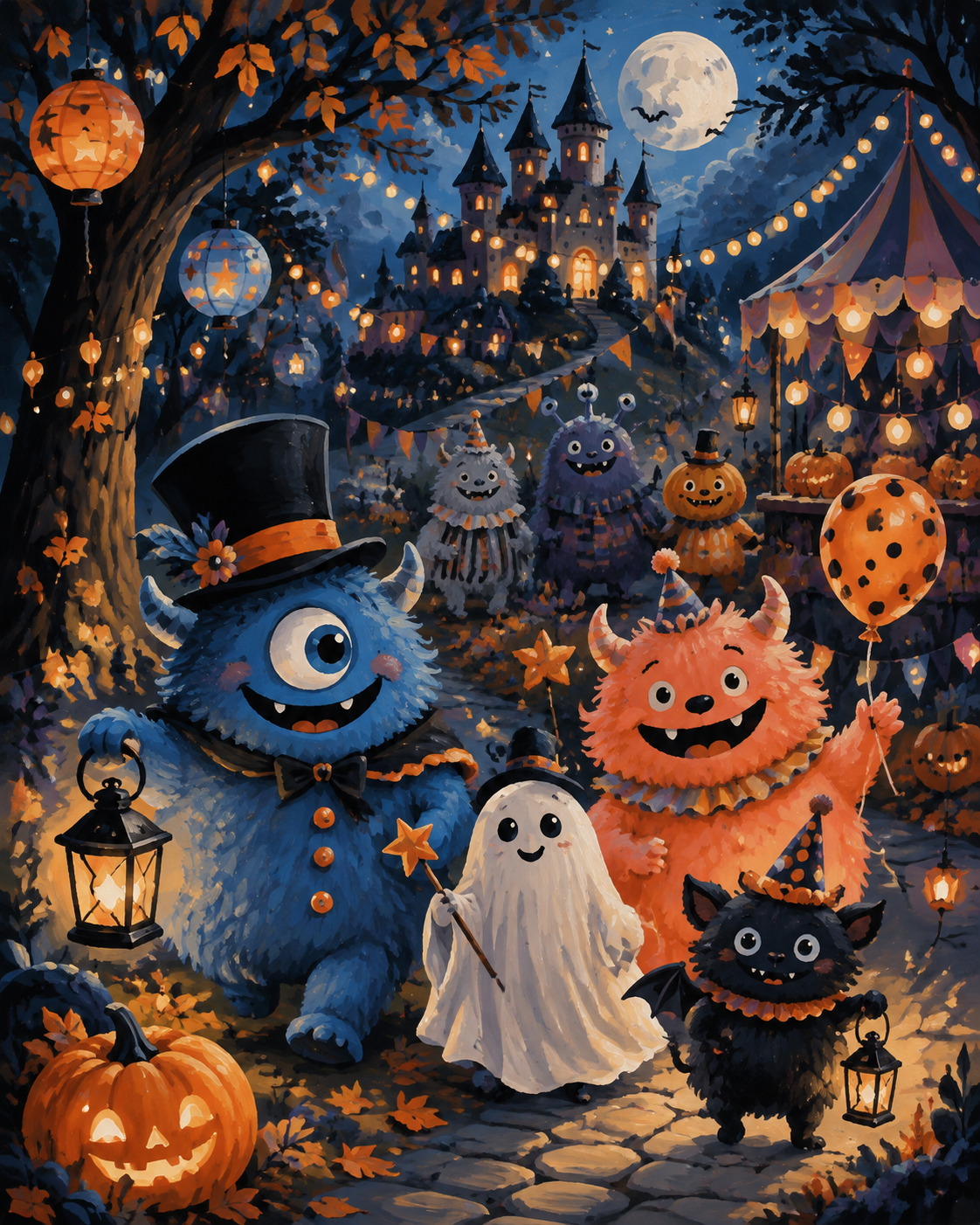 Schilderen op nummer Carnaval van vriendelijke monsters – Halloween
