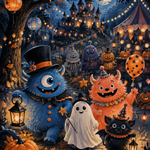 Schilderen op nummer Carnaval van vriendelijke monsters – Halloween