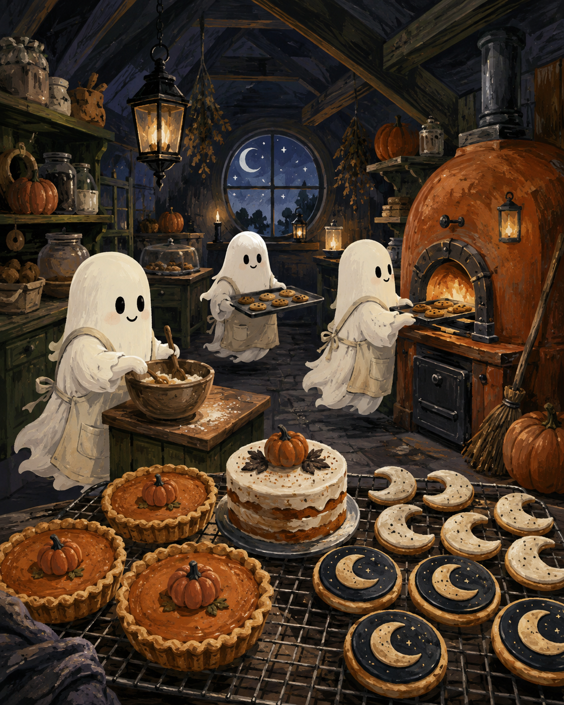Schilderen op nummer De bakkerij van kleine geesten – Halloween