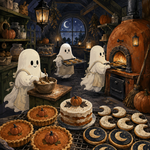 Schilderen op nummer De bakkerij van kleine geesten – Halloween